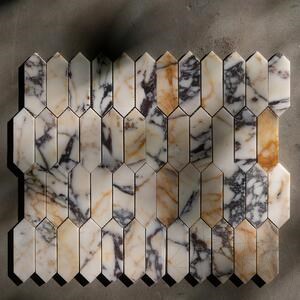 Arabescato Violetter Marmor Polierte Säule Mosaik 30.5 x 28 cm