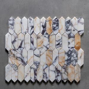 Arabescato Violetter Marmor Polierte Säule Mosaik 30.5 x 28 cm