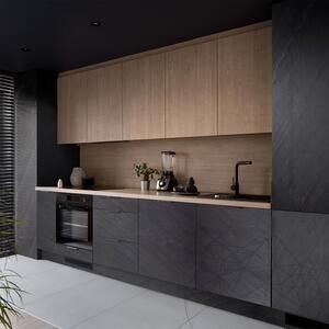 Flexibler Schiefer SKIN MicroStone 1mm - Black Line, 244 x 122 cm | Ultraflexibler Stein für Wände, Möbel, Verkleidungen