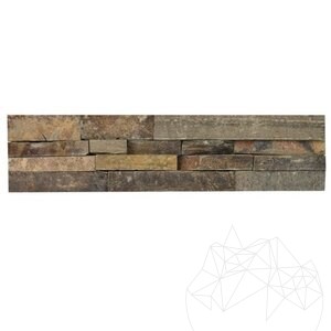 Wandverkleidungsplatte aus braunem Schiefer 15 x 60 cm