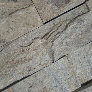 Schiefer Sahara Natur, 10cm x LL x 1.3cm | Dekorativer Stein - Vertikale Fliesen, Außen-Innen (25sqm/Palette)