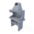 Traditioneller Gartengrill Medium (Holzkohle/Holz, 120x70x210 cm, 800 kg, Naturstein Verde Laguna, Ziegel)