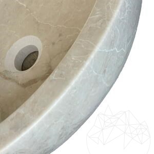 Waschbecken im Badezimmer - Cappuccino Marmor RS-5, 42 x 15 cm