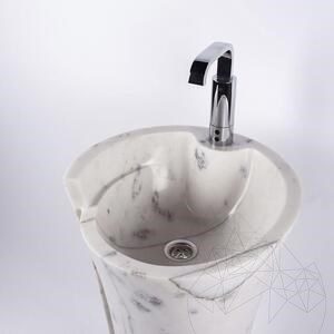 Waschbecken für Badezimmer - Tao Calacatta Flieder Marmor 42 x 85 cm