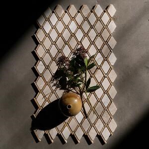 Poliertes Mosaik aus beigem Marmor und gelbem Maze-Travertin, 30,5 x 30,5 cm