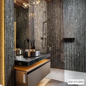 Black Crystal Lineal Plus Design Platte 2CM