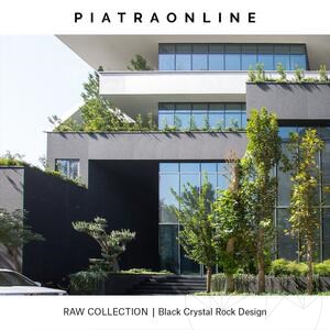 Black Crystal Rock Design Platte 2CM