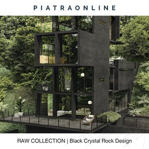 Black Crystal Rock Design Platte 2CM
