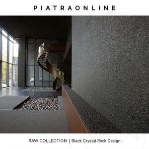Black Crystal Rock Design Platte 2CM