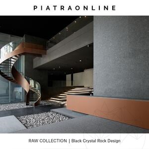 Black Crystal Rock Design Platte 2CM
