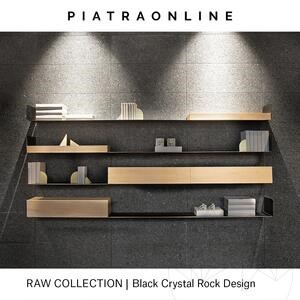 Black Crystal Rock Design Platte 2CM