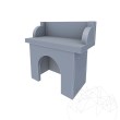 Einfaches Grilltisch - bedeckt mit Polygonaler Stein