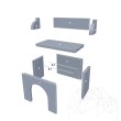 Einfaches Grilltisch - bedeckt mit Polygonaler Stein