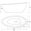 Autograph Badewanne Faro Arabescato Marmor 185 x 86 x 70 cm