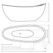 Autograph Badewanne Faro Arabescato Marmor 185 x 86 x 70 cm