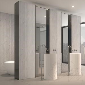 Carrara White Flute Design  Platte 2CM