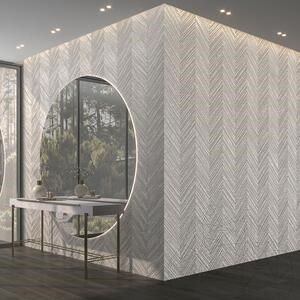 Carrara White Tile(Chevron Design) Platte 2CM