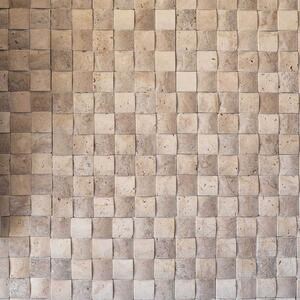 Classic & Noce Getrommelter Travertin 3D-Kissenmosaik 5 x 5 cm