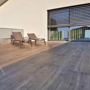 Sinterstein L'ALTRA PIETRA Harena Holz Marrone, 40 X 120 X 2 cm, R11 - Rutschfest für den Außenbereich