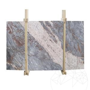 Hermes Blauer Marmor Polierte Platte, 2 cm