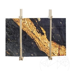 Hermes Blauer Marmor Polierte Platte, 2 cm