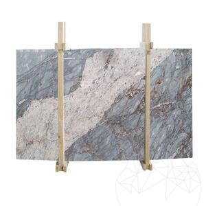 Hermes Blauer Marmor Polierte Platte, 2 cm