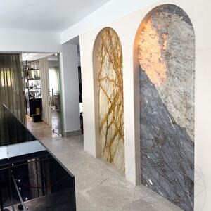 Hermes Blauer Marmor Polierte Platte, 2 cm