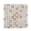 Honig Onyx Weiß & Emperador Polierter Marmor Mix Mosaik 2,3 x 2,3 cm