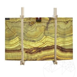 Platte Onyx Bianco, Ader-Schliff, poliert, 2 cm