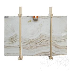Platte Onyx Bianco, Ader-Schliff, poliert, 2 cm