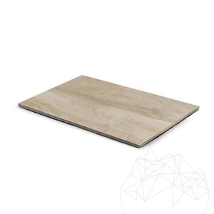 Sinterstein L'ALTRA PIETRA Duomo Travertino Beige, 60 X 90 X 2 cm, R11 - Rutschfest für den Außenbereich