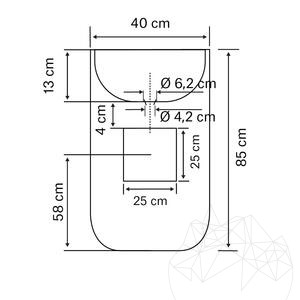 Waschbecken für Badezimmer - Tao Arabescato Marmor 40 x 85 cm