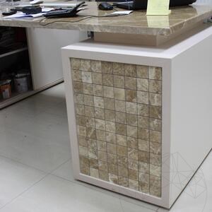 Heller Emperador Polierter Marmor Mosaik 4,8 x 4,8 cm