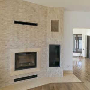 Klassischer Bambus getrommelter Travertin Mosaik 1.5 x 7.5 cm