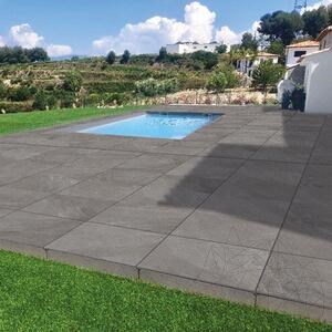 Sinterstein L'ALTRA PIETRA Modern Marble Dark, 100 X 100 X 2 cm, R11 - Rutschfest für den Außenbereich
