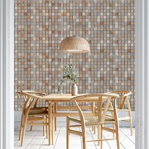 3xMix (Pfirsich Travertin/Kalkstein Astoria/Krema Royal Marmor) Mosaik gebürstet 3 x 3 cm