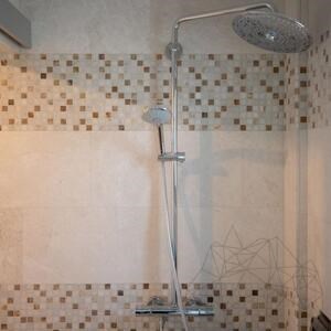 Honig Onyx Weiß & Emperador Polierter Marmor Mix Mosaik 2,3 x 2,3 cm