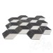 Bianco Carrara, Kleopatra, Nero Marquina Mix Würfeldesign gehonter Marmor Mosaik