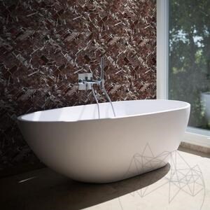 Mosaikfliese Marmor Rosso Levanto Chevron Poliert