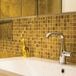 Gelber polierter Travertin Mosaik 2,3 x 2,3 cm