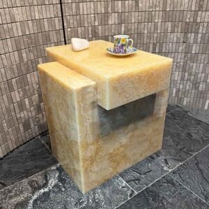 Orange Onyx Quadra Tisch