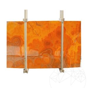 Orangefarbene polierte Onyx-Platte, 2 cm