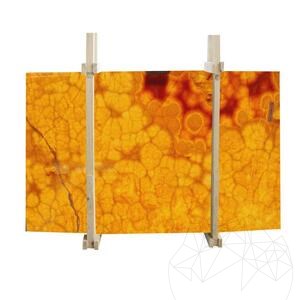 Orangefarbene polierte Onyx-Platte, 2 cm