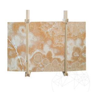 Orangefarbene polierte Onyx-Platte, 2 cm