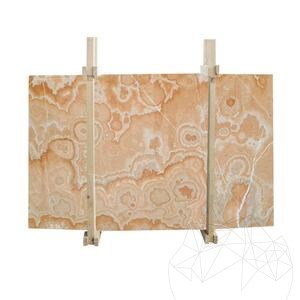 Orangefarbene polierte Onyx-Platte, 2 cm