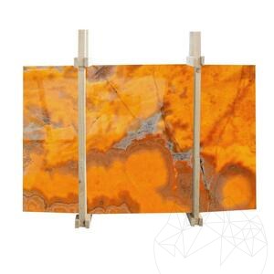 Orangefarbene polierte Onyx-Platte, 2 cm