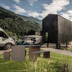 Gartenbank Panchina U - Gesinterter Stein, 60X90X4XH45 cm Eco