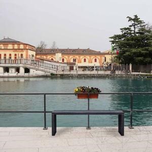 Garden Bench Panchina U - Sinterized Stone, 60X90X4XH45 Premium