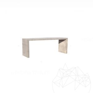 Garden Bench Panchina U - Sinterized Stone, 60X90X4XH45 Premium