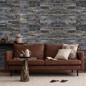 Flexible Schiefer SKIN Platte 3D Express - Herbst Rustikal, 60x15 cm, Selbstklebend 3M für Innenverkleidung Möbel